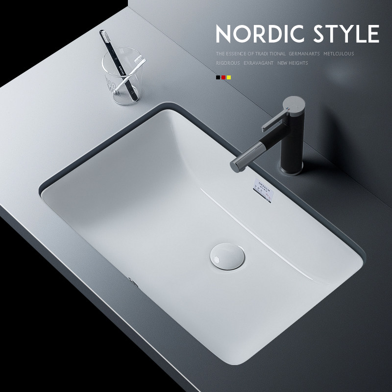 Under-counter basin embedded washbasin ceramic washbasin 16 18 20 22 24 inch square bathroom washbasin