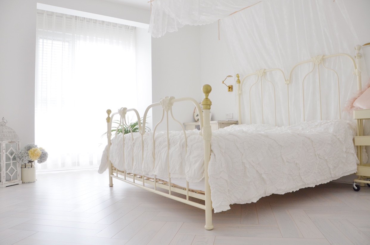 yD675 wrought iron bed Nordic Princess Bed Frame Guesthouse Double Bed Apartment Homestay Single Bed Modern Simple Iron Bed