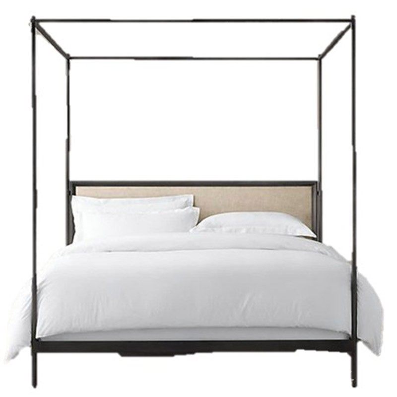 yD658 European wrought iron bed Children's bed Modern simple double bed curtain tent soft bag bed apartment bed custom