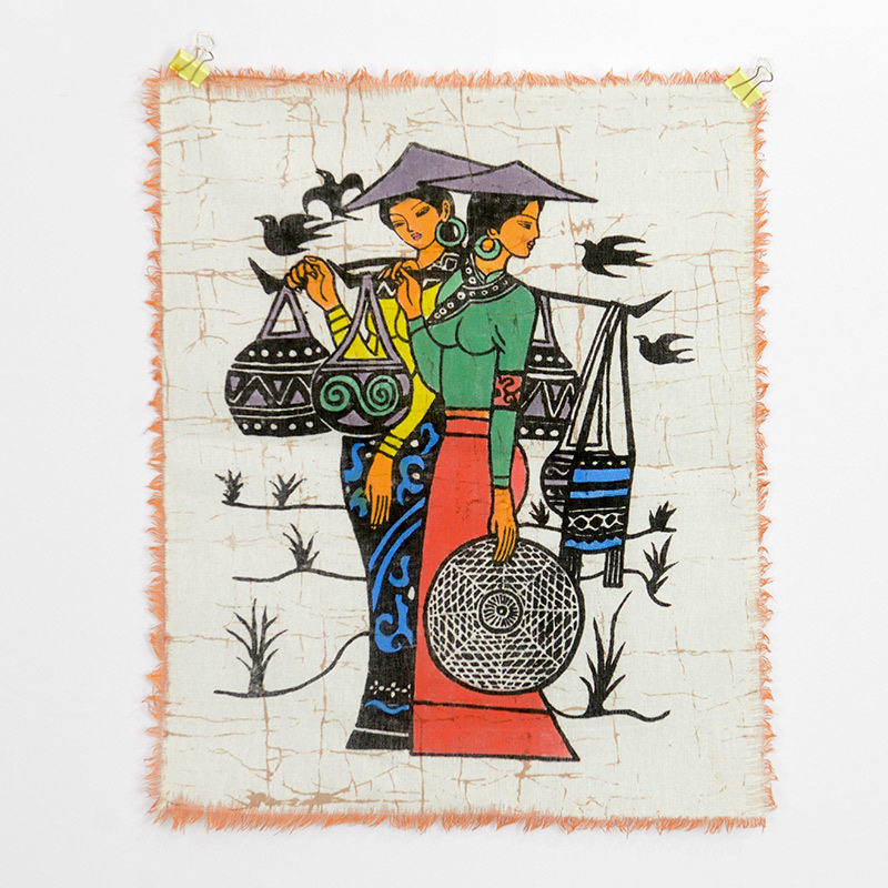 Guangxi Miao ethnic painting 55*45CM art batik wall hanging fabric decoration pendant feature gift painting