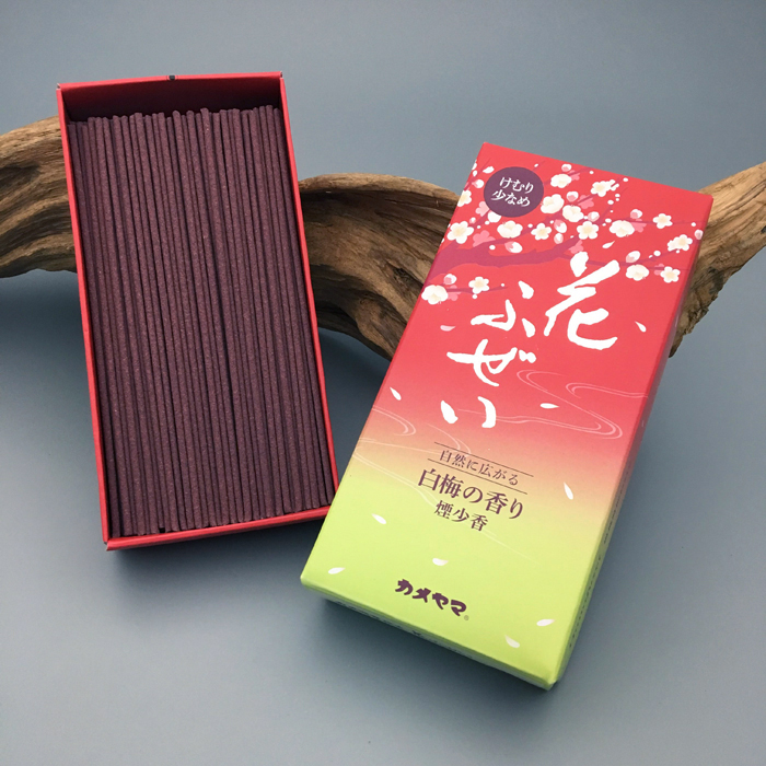 Japanese original flower ふぜい white plum fragrance shake falling plum incense 13 5cm mild smoke less spot
