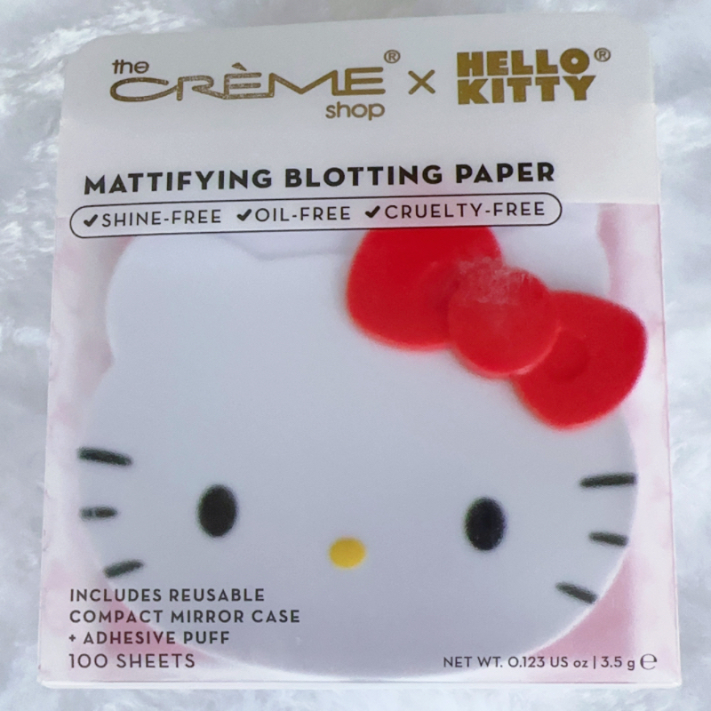 Hello Kitty Oil-Absorbing Facial Tissue the Creme Shop Collaboration 100 Sheets with Mirror and Puff