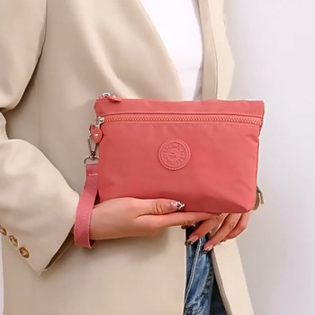 Waterproof fabric double layer clutch cosmetic bag