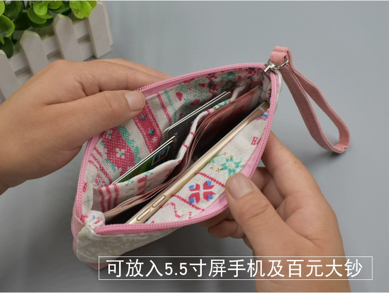 Túi nhỏ với điện thoại di động nhỏ vải tươi ly hợp túi ví vải túi nhỏ túi xách đa năng túi xách nữ