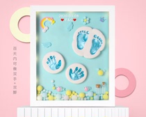 Newborn full moon 100 days baby growth commemorative book Fetal brush free door-to-door production of hand and foot footprint mud