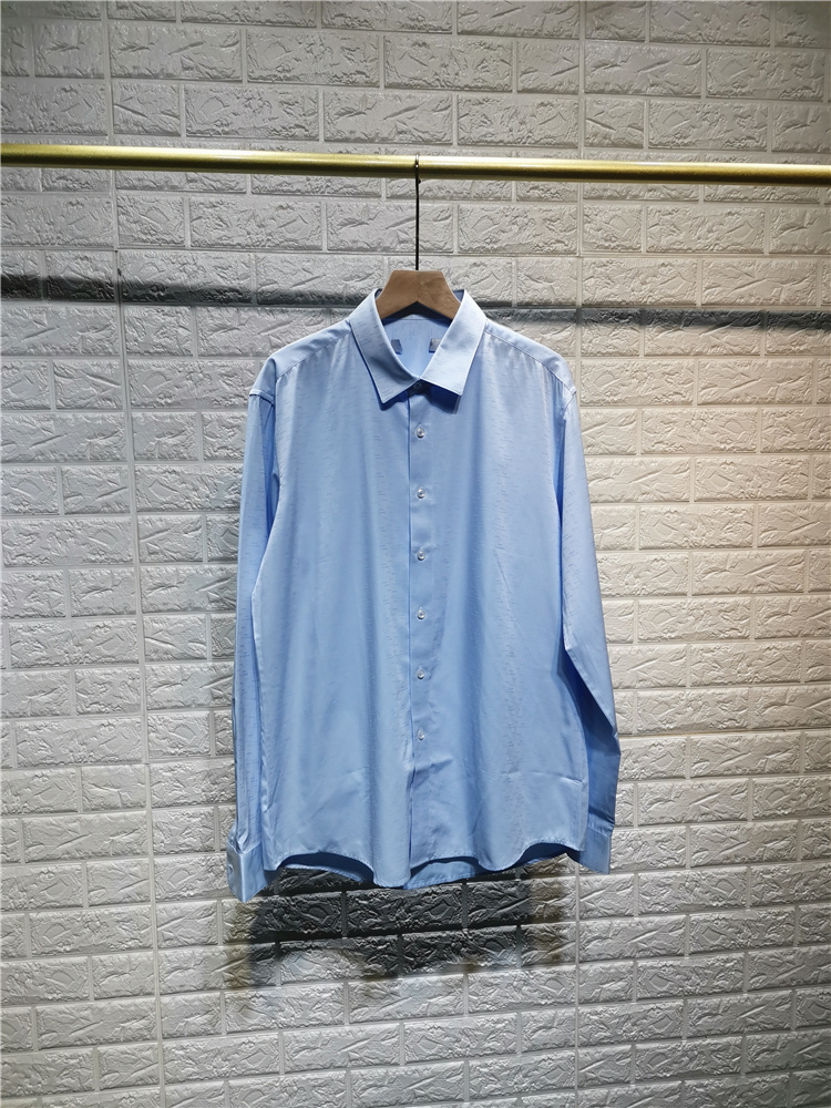 1019 Men's Monochrome Blue No Iron Long Sleeve Shirt