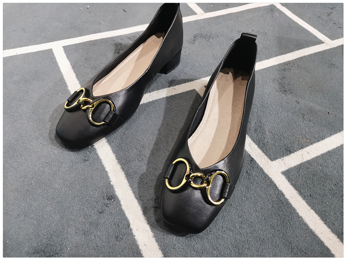 7411 Ladies in single piece E9209 black genuine leather single shoe leather shoes