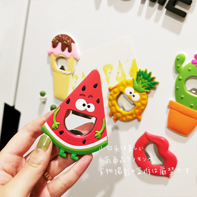 Watermelon Beer Bottle Opener Fridge applique Wine Ware Mesh Red Pacemaker Magnetic cute Bottle Opener Magnet