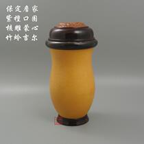 Baoding Zhan family gourd bamboo lacewing Jill General big leaf red sandalwood thread ring olive core carving food