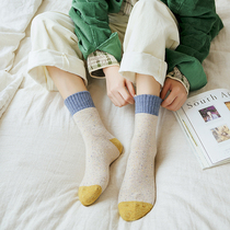 Socks female stockings autumn and winter thickened warm towel socks Japanese Korean version of college wind cotton Korean stockings women