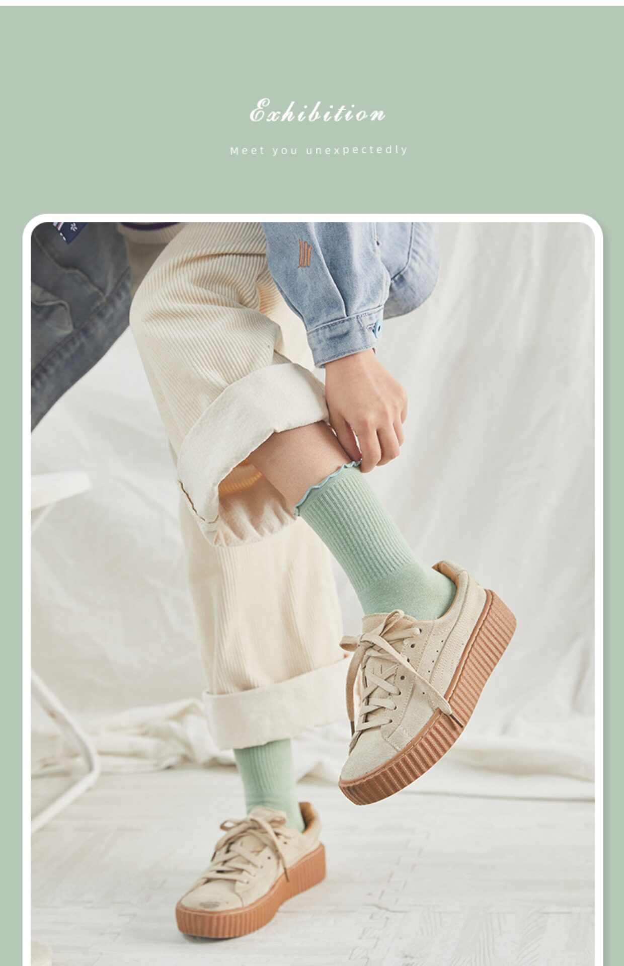 木耳花边袜子女夏季薄款中筒袜纯棉ins潮日系白色jk堆堆袜夏天详情17