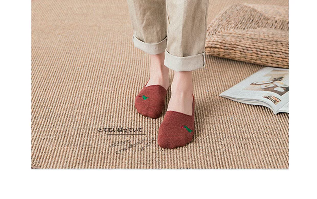 Tất vớ cotton nông vớ vớ vô hình vớ nữ vớ Hàn Quốc dễ thương tất nữ mùa xuân và mùa hè mỏng vớ nữ Nhật Bản - Bít tất nữ vớ da