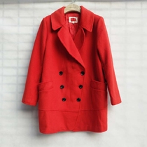 Cut label autumn and winter suit collar vintage loose wool coat thick coat coat wool coat female 0754630