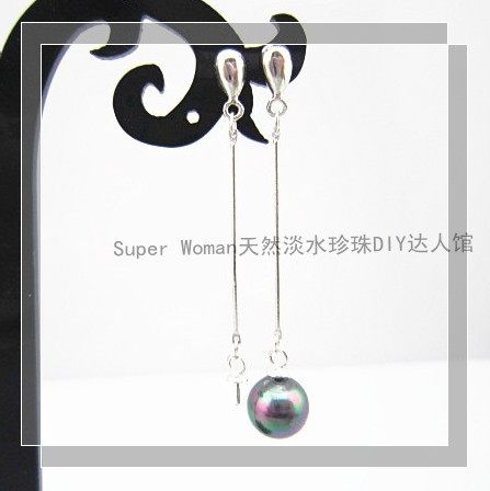DIY pearl stud earring accessories 935 sterling silver water drop long version ear pin engraved 925 hypoallergenic CR41