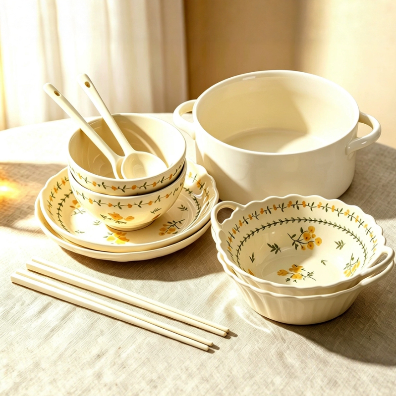 High-Quality Bowl and Chopsticks Set for One Person, Household Bowl and Plate Set, Bowl and Plate Set for Couples, Tableware for Two People, Single-Person Dining Set High-Quality Bowl and Chopsticks Set for One Person, Household Bowl and Plate Set, Bowl and Plate Set for Couples, Tableware for Two People, Single-Person Dining Set