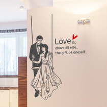 Swing couple wall sticker decorative stickers new room decorative wallpaper bedroom wall sticker bedside warm character
