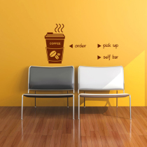 Coffee Kitchen Wall Restaurant Refrigerator Remove Cultural Tea Wall Sticker