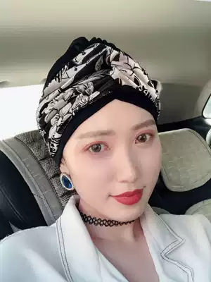 Anmes original design niche dance yoga street shoot black elegant versatile head towel cap