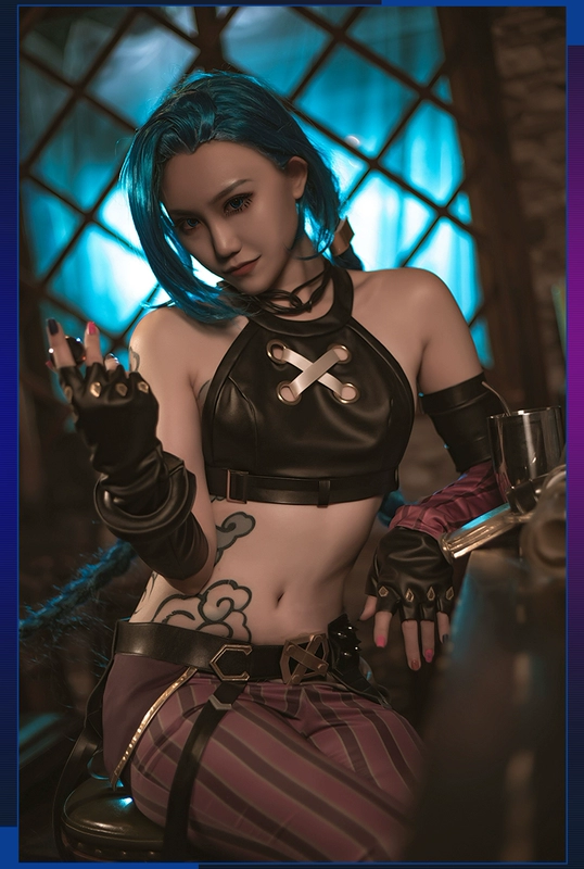 LOL Liên Minh Huyền Thoại cos Jinx, Trận Chiến Hai Thành Phố, Cơn Thịnh Nộ, Cosplay Game Trang Phục Nữ cosplay lol sexy