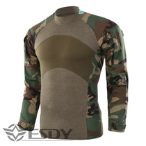 Cross-border ESDY three generations of frog suit New cotton camouflage military training uniform Round neck tight mesh long sleeve mens combat suit