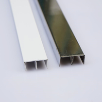 Niuyuan aluminum alloy white stainless steel square tube double slot cabinet stove clamp tile edge strip 3 meters