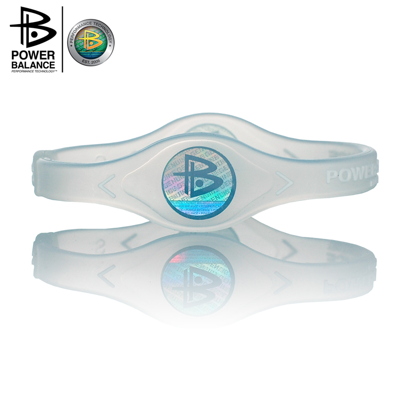 Power Balance Energy Bracelet, Energy Balance Company Bracelet, Silicone Bracelet, Transparent White Lettering