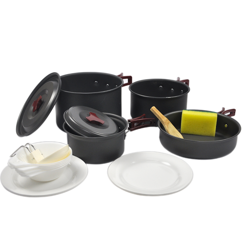 Outdoor cover pan camping pan 4-5 people cover pan hard alumina not to stick with pan (5-6 people) Multiperson portable