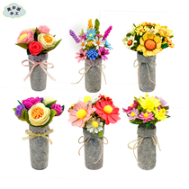 Gift free cutting simulation flower bouquet potted non-woven handmade diy adult material bag for mother