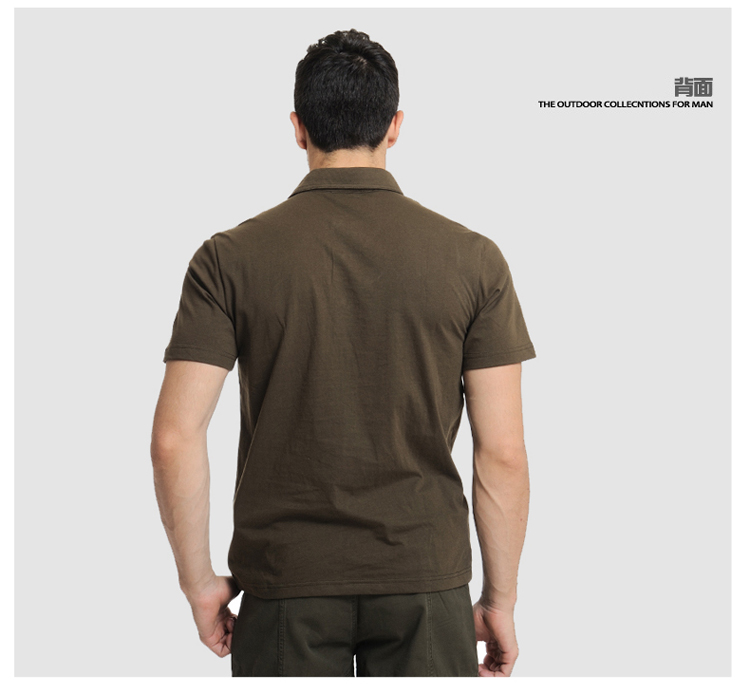 Mùa hè ngoài trời Ngụy trang lĩnh vực Quần áo Cotton giản dị đứng cổ áo ngắn tay quân đội Áo thun nam đặc biệt - Những người đam mê quân sự hàng may mặc / sản phẩm quạt quân đội quần áo rằn ri đặc công