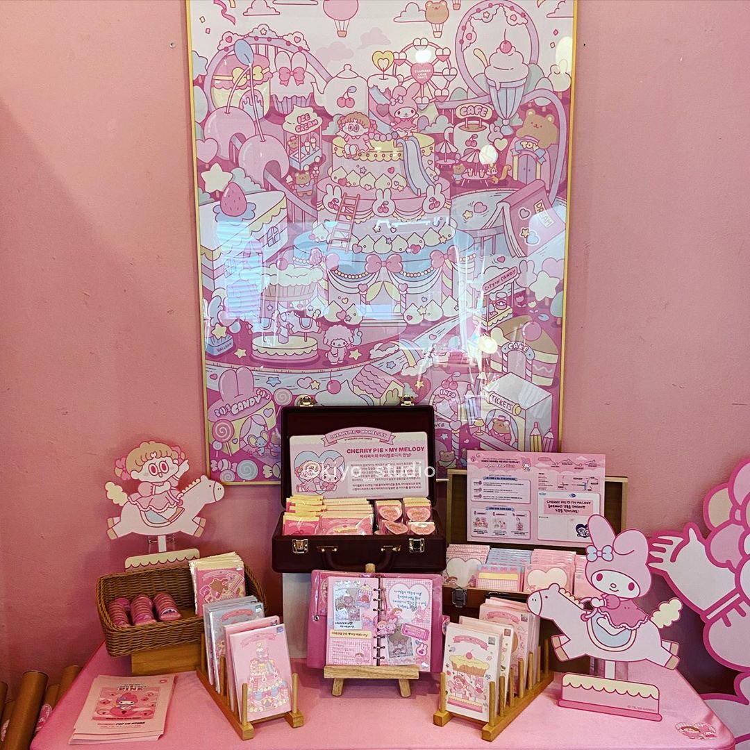 Korea LEEGONG Sanrio cooperation limited CHERRYPIEtimes MYMELODY post-it note tape hanging mirror