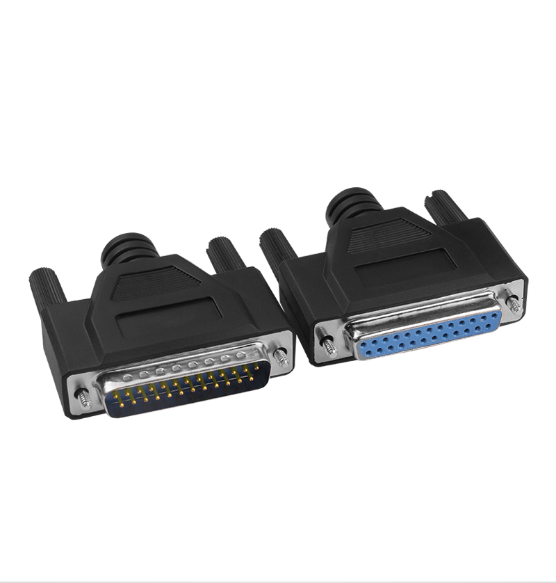 Serial port parallel port 2 row double row 25 hole welding head DB25 female D-Sub machine integrated shell solid needle plug