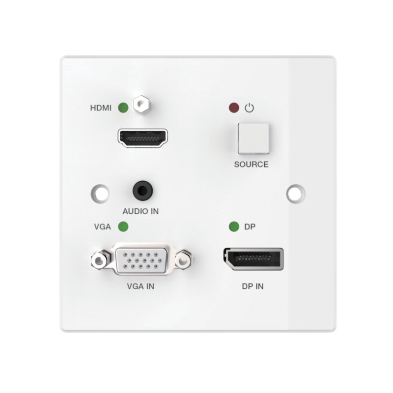 Corson Long HDBaseT Transmitter Type 86 Table Floor Wall Plug-in VGA DP HDMI Cable Extension Transmitter