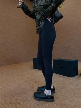 Mskin6 Niche Design Women's 25 Autumn/Winter New High-Waisted Fleece-Lined Tummy Control Butt-Lifting Tight-Fitting Yoga Barbie Pants