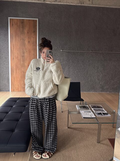 Niche design women's 25 autumn and winter new retro casual jacket stand collar zipper loose warm polar fleece versatile trendy