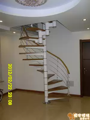 Hengyu stair steel wood staircase center column rotating ladder space-saving staircase factory direct sales