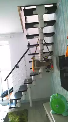 Hengyu Stairs Factory Direct Duplex Loft Stairs Steel Wood Ridge Stairs Main Beam The thickest Stairs