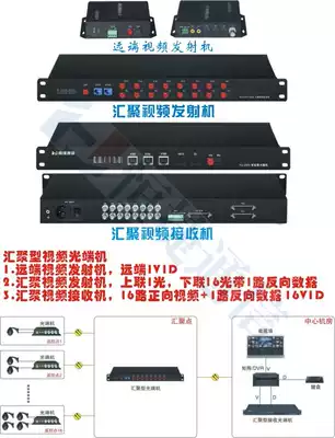 Convergence type film optical transceiver hanging 8 remote table single channel 1V1D film optical transceiver Bureau terminal machine 8V1D set