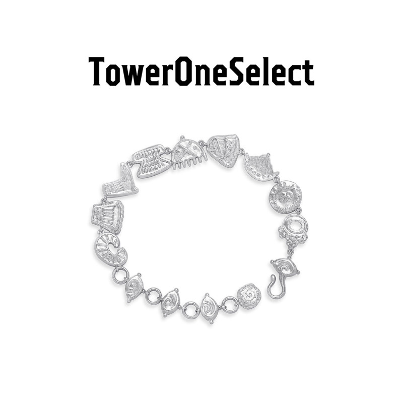 Toweroneselect Official Store Glyphs Dress up Bracelet Personalized Designer Copper Rhodium-Plated Jewelry Toweroneselect Official Store Glyphs Dress up Bracelet Personalized Designer Copper Rhodium-Plated Jewelry