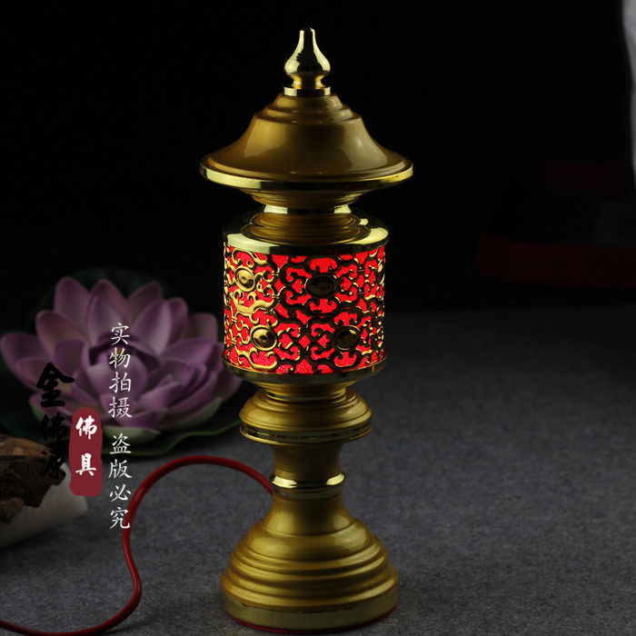 Day-style shrine lamp hollowed-out flower pattern light home LED long Ming for lamp Buddha front for the lamp chasique
