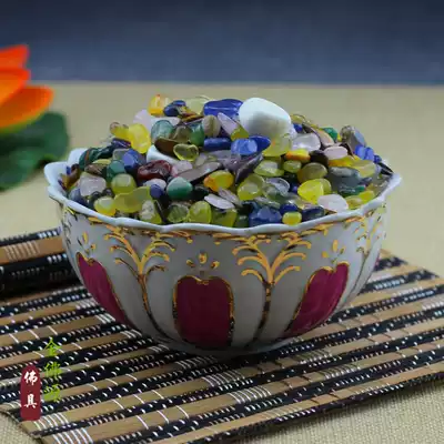 Buddhist supplies natural seven treasures gravel eight for Manza incense burner Buddha statue containing amethyst agate gem 50g