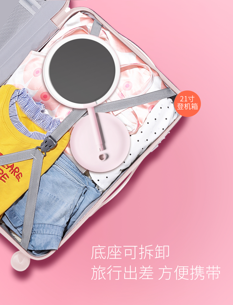 Gương trang điểm AMIRO Ou Nana với mạng máy tính để bàn gương đỏ HD ánh sáng ban ngày LED O gương đa tập tin - Gương gương phòng tắm