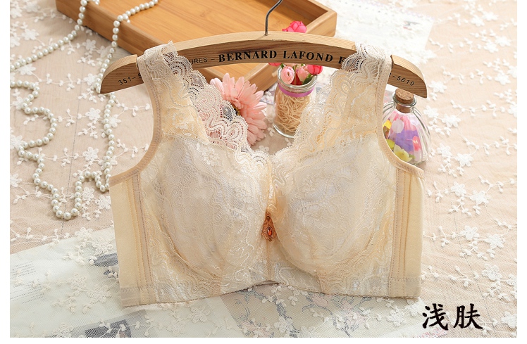 Sexy sâu V thu thập đồ lót ren phong cách đồ lót điều chỉnh áo ngực lớn ngực mỏng cup làm đẹp trở lại da quần lót phụ nữ