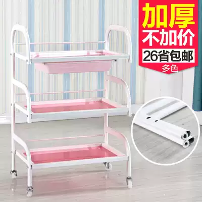 High-grade beauty cart cabinet beauty cart hairdressing tool cart nail art shelf tempered glass ribbon drawer 4D