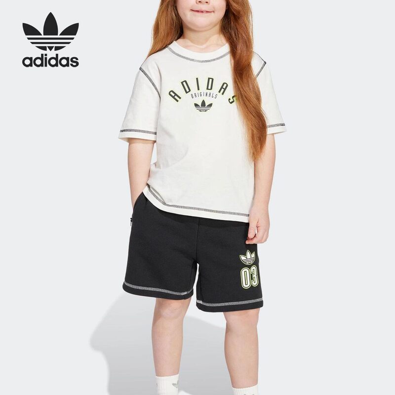 Adidas/Adidas Genuine Trefoil Children's Fashion Training Classic Short-Sleeved Shorts Set Jx5259 Adidas/Adidas Genuine Trefoil Children's Fashion Training Classic Short-Sleeved Shorts Set Jx5259