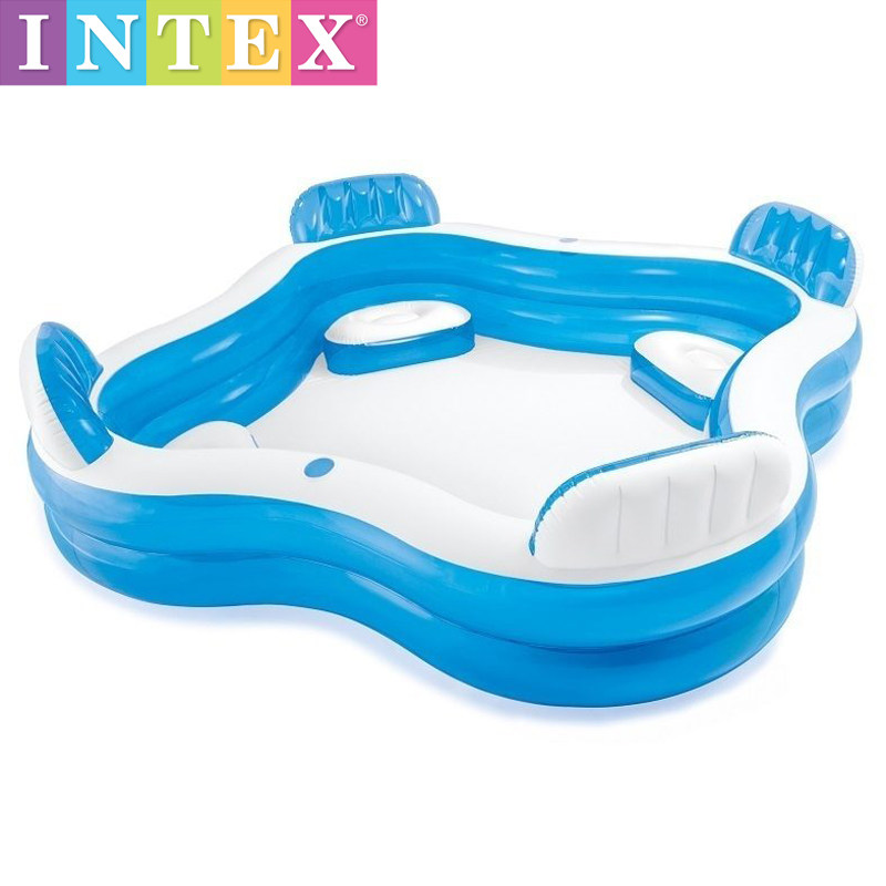 INTEX backrest seat family paddling pool children's swimming pool ocean ball pool play sand pool thickening 56475