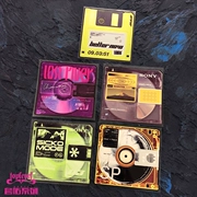 TLP đặt đĩa CD mô phỏng đĩa màu thiết kế ý nghĩa nhãn dán ghi lại vali retro - Máy hát