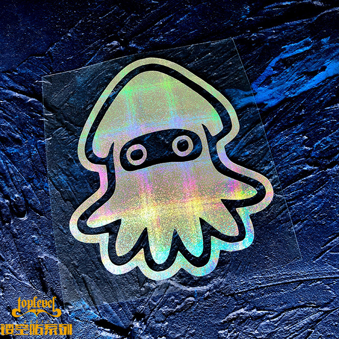 Tlp鏤空車貼八爪魚章魚海怪鐳射機車行李箱前擋風玻璃油箱蓋貼