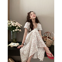 TMH STUDIO Baroques summer break flower embroidered dress with dress and female summer in style Hepburn style Herbland style