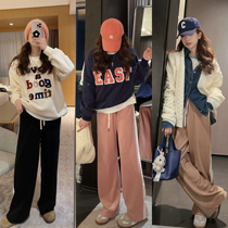 TMH STUDIO Pear Thai Yard Class Pink Pants Children Casual Broadlegged Pants Spring Small Substraight Drum Long Pants