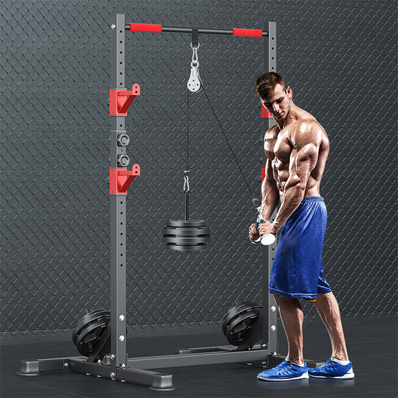 Multifunctional Squat Rack, Weight Bench, Bench Press Barbell Rack, Home Fitness Equipment, Adjustable Pull-Up Bar